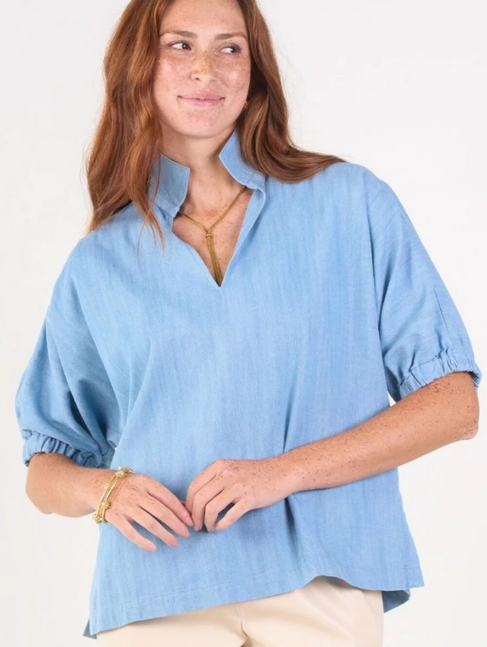 Emily McCarthy Poppy Denim Chambray Blue